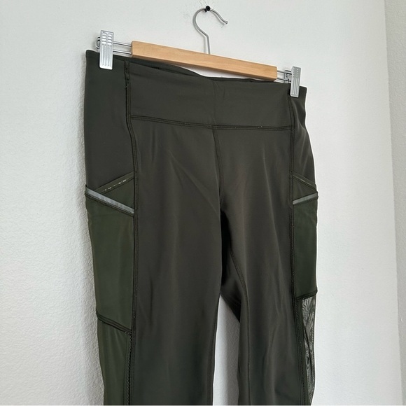 Lululemon Speed Up Crop Leggings High Mesh 21” Inseam Camo Green Size 8 Women’s - Picture 4 of 9